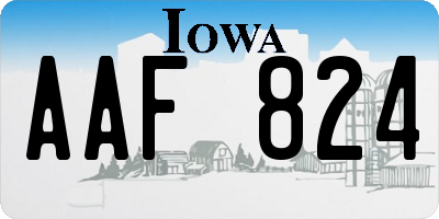 IA license plate AAF824