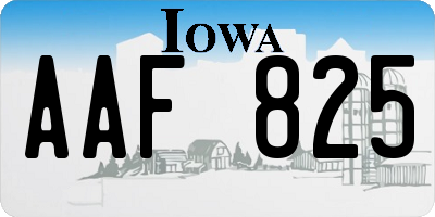 IA license plate AAF825
