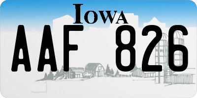 IA license plate AAF826