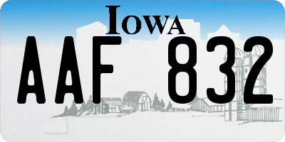 IA license plate AAF832