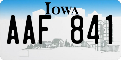 IA license plate AAF841