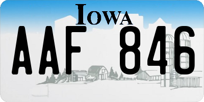 IA license plate AAF846