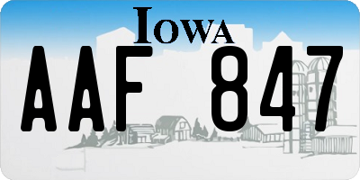 IA license plate AAF847