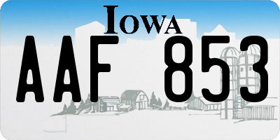 IA license plate AAF853