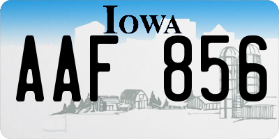 IA license plate AAF856