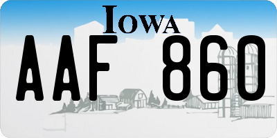 IA license plate AAF860