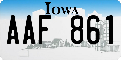 IA license plate AAF861