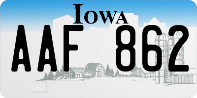IA license plate AAF862