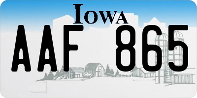 IA license plate AAF865