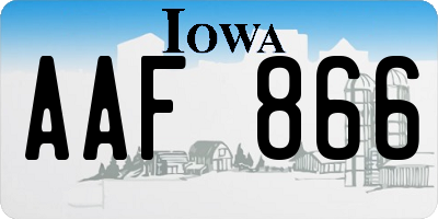 IA license plate AAF866