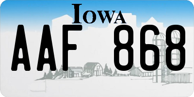 IA license plate AAF868