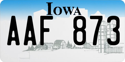 IA license plate AAF873