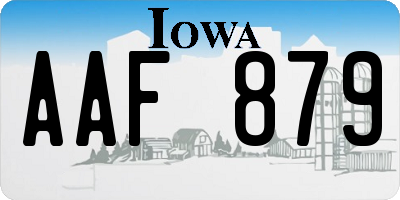 IA license plate AAF879