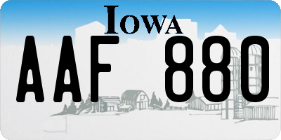 IA license plate AAF880