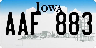 IA license plate AAF883