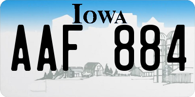 IA license plate AAF884