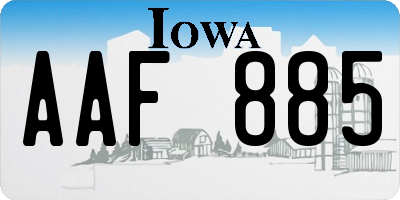 IA license plate AAF885