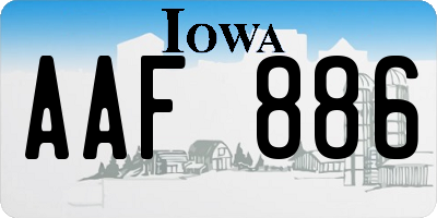 IA license plate AAF886