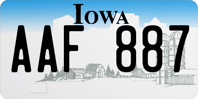 IA license plate AAF887