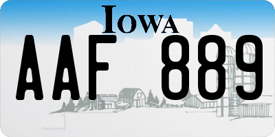 IA license plate AAF889