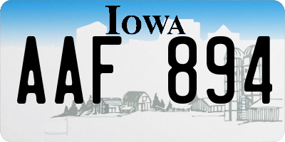 IA license plate AAF894