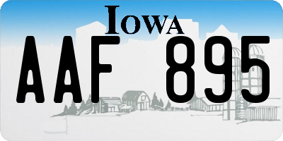 IA license plate AAF895