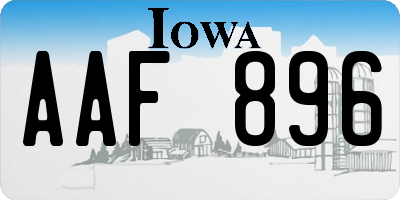 IA license plate AAF896