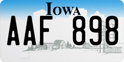 IA license plate AAF898
