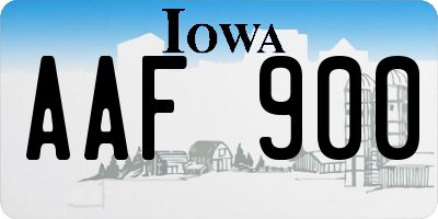 IA license plate AAF900