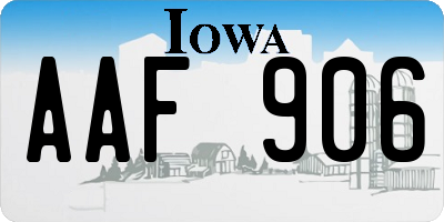 IA license plate AAF906