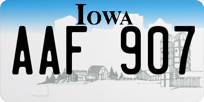 IA license plate AAF907