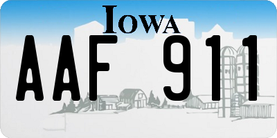 IA license plate AAF911