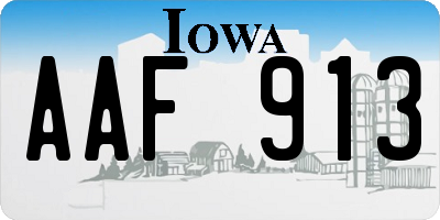 IA license plate AAF913