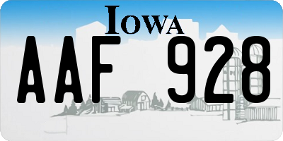 IA license plate AAF928