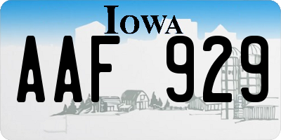 IA license plate AAF929