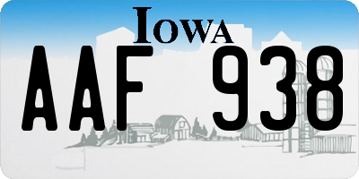 IA license plate AAF938