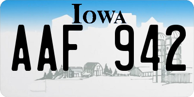 IA license plate AAF942