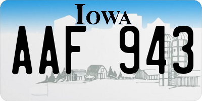 IA license plate AAF943