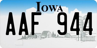 IA license plate AAF944