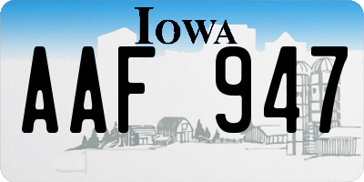 IA license plate AAF947