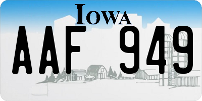 IA license plate AAF949