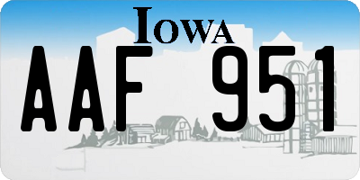 IA license plate AAF951