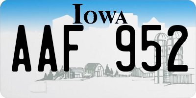 IA license plate AAF952