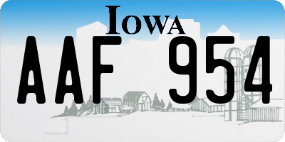 IA license plate AAF954