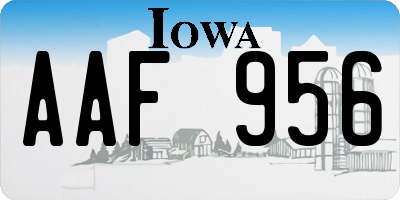 IA license plate AAF956