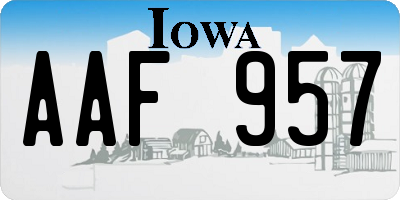 IA license plate AAF957