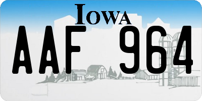 IA license plate AAF964