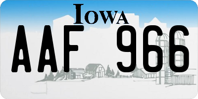 IA license plate AAF966