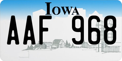 IA license plate AAF968