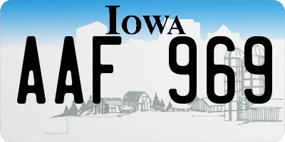 IA license plate AAF969